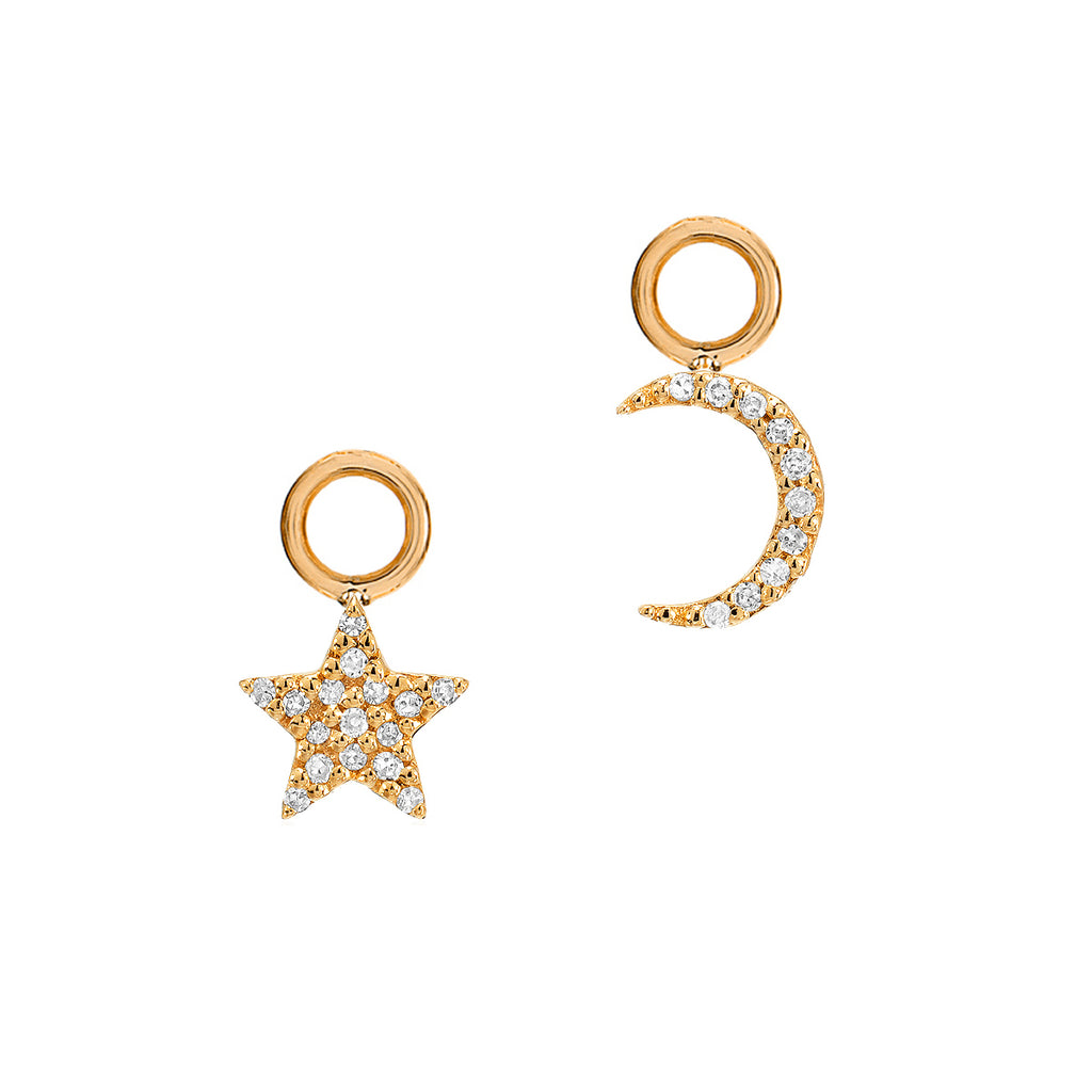 Liven Co -Crescent Moon Clip Charm | Charms for Bracelets and Necklaces | Liven Yellow Gold