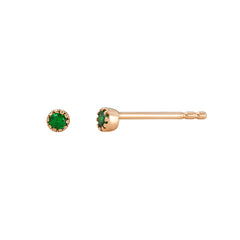 tiny colored stone bezel post earrings