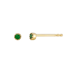tiny colored stone bezel post earrings
