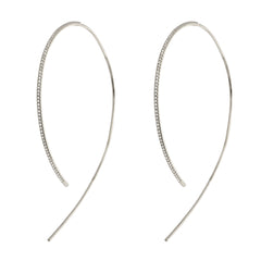 14k gold and diamond hand-pulled wire hoops with diamonds