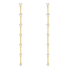 cascading icicle earring in gold and diamonds