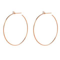 Souli 40mm hoops with top diamonds in 14k rose gold