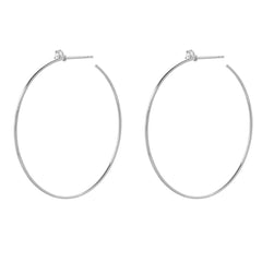 Souli 40mm hoops with top diamonds in 14k white gold