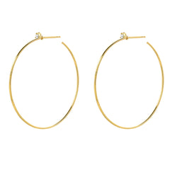 Souli 40mm hoops with top diamonds in 14k yellow gold