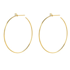 Souli 40mm hoops with top diamonds in 14k yellow gold