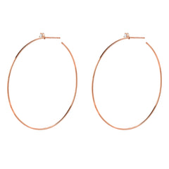 50mm Souli hoops with diamonds at the top in 14k rose  gold