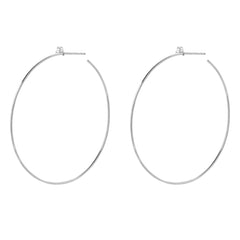 50mm Souli hoops with diamonds at the top in 14k white gold