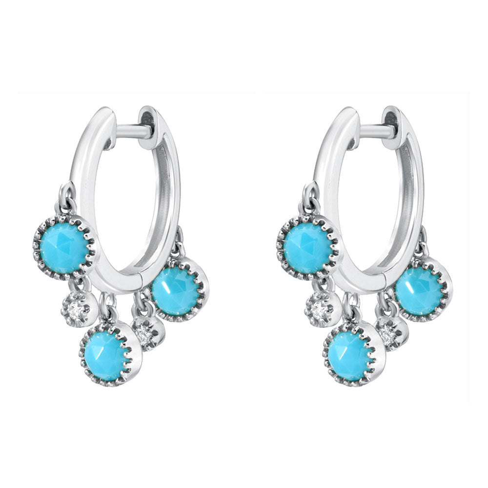 ターコイズ Turquoise HUGGIES ピアス★Luxdivine #1030 Turquoise Huggies – STONE AND STRAND