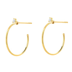 Souli 15mm top diamond hoops in 14k yellow gold