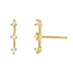 constellation bar post earrings with diamonds 