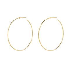 14k hand pulled wire hoop earrings