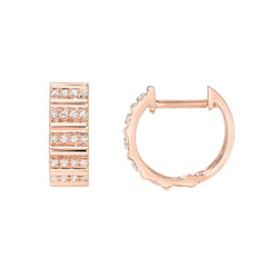 14k gold and diamond dna texture huggies