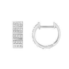 14k gold and diamond dna texture huggies