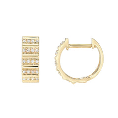 14k gold and diamond dna texture huggies