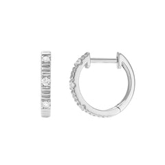dna ribbed texture huggie earrings set wiht natural diamonds