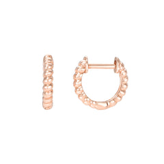 14k gold rope huggie