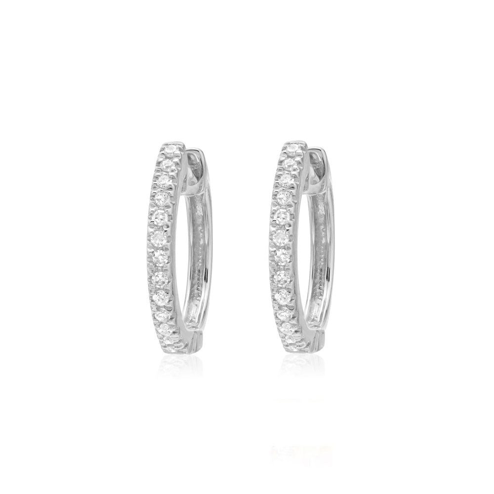 Small Diamond Huggies | 14K Gold Earrings With Diamonds | Liven Co ...