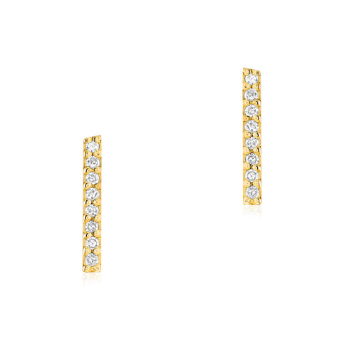 Medium Diamond Bar Post Earrings