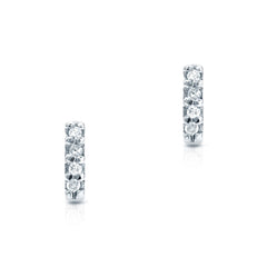 14k solid gold and diamond mini stick stud earrings