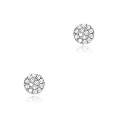 14k gold disc earrings with all natural micropave diamonds