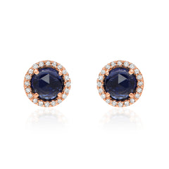 blue corundum rosie post earrings