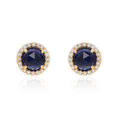 blue corundum rosie post earrings