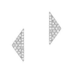 white gold and diamond triangle stud earrings