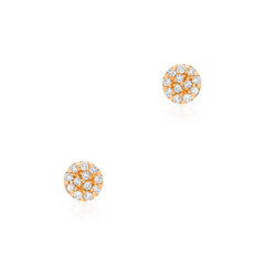 14k gold and diamond micropave mini stud earrings 