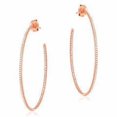 40mm in and out post hoop earrings in rose gold