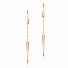 dramatic double dagger earrings with chains