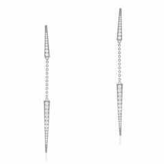dramatic double dagger earrings with chains