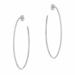 50mm in and out hoop earrings in white gold