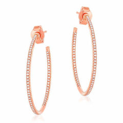 25mm in and out post hoop earrings in rose gold