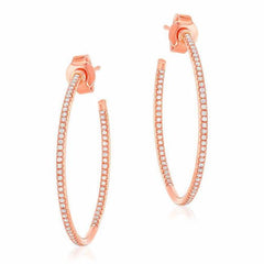 25mm in and out post hoop earrings in rose gold