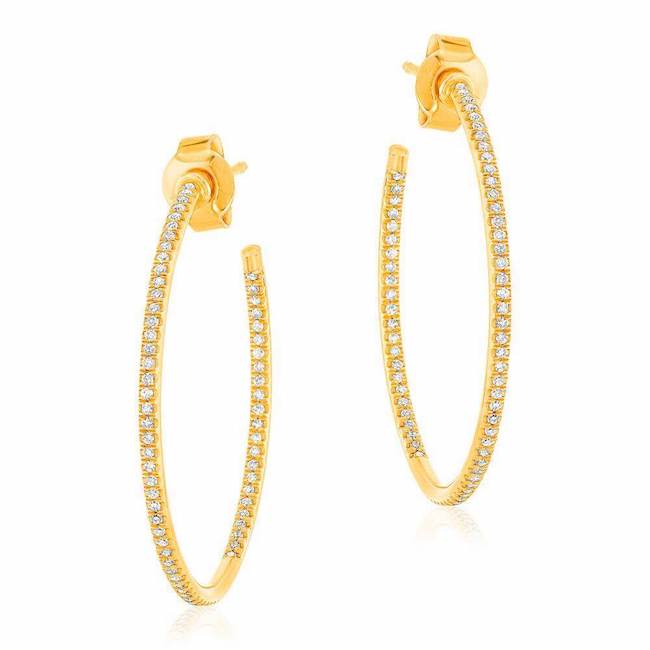 【wingbling】14k Loud Simple OneTouch Earringsキムゴウン着用 2.5mm 14kt Yellow Gold Hoop Earrings. 2