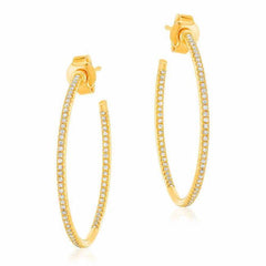 25mm in and out post hoop earrings in yellow gold