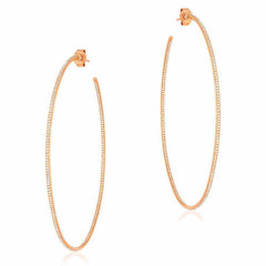 65mm in & out hoop earrings with diamonds in rose gold