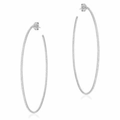65mm in & out hoop earrings with diamonds in white gold