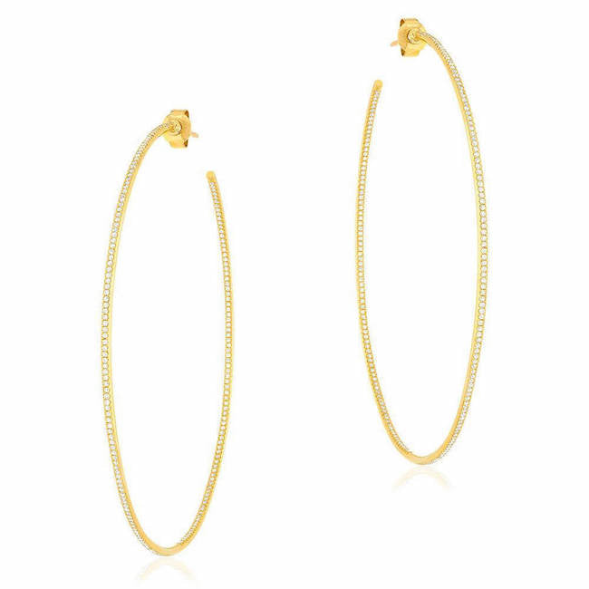 65mm in & out hoop earrings with diamonds in yellow gold