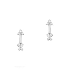 14k gold and diamond mini cupid's arrow stud earrings