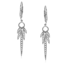willow leaf cascade earrings in gold with diamonds