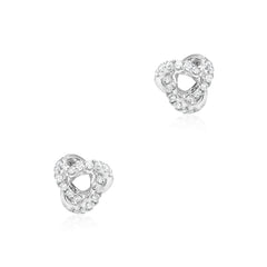 14k gold and diamond love knot stud earrings