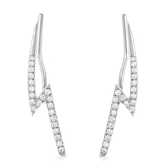 lightning bolt crawler earrings in 14k gold and diamonds