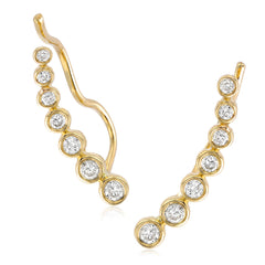 bubbles crawler earring in 14k yellow gold with diamonds