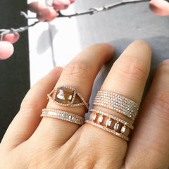 baguette pillars double band with halfway diamonds