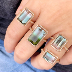 assorted tourmaline rings