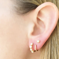 extra petite high polish gold huggie hoop earrings