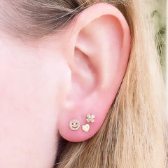 petite clover post earrings
