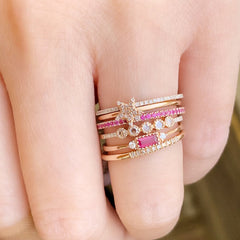 a stack of exciting liven mini rings