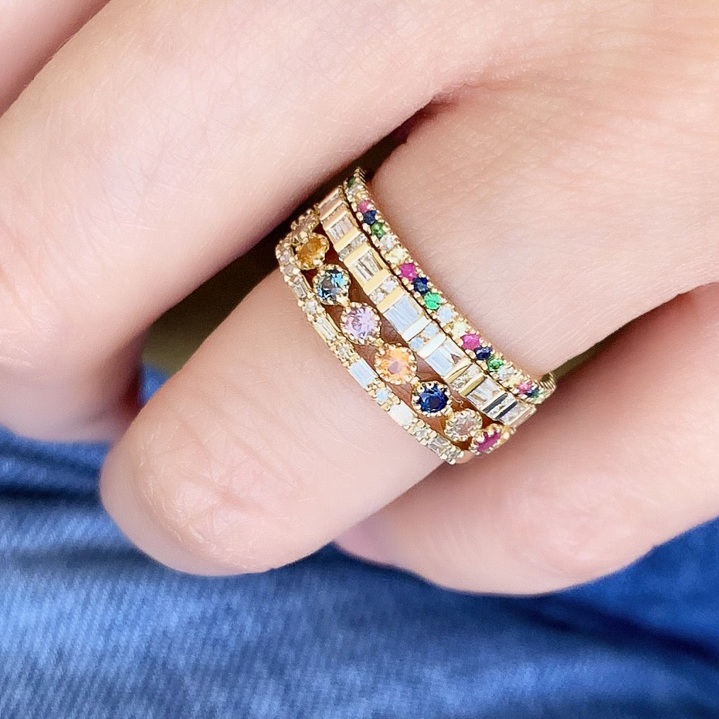 Rainbow Sapphire Ring | Multicolor Band | Liven Fine Jewelry – Liven Company
